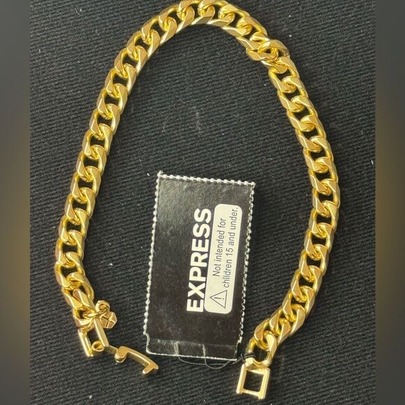 Express Gold Tone Link 8 inch Lobster Clasp Bracelet - Picture 4 of 6